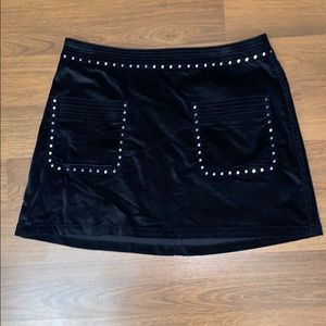 Velvet mini skirt